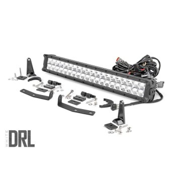 Led Light - Bumper Mount - 20" Chrome Dual Row - White Drl - Nissan Titan Xd (16-21)