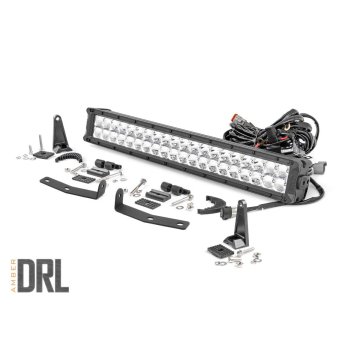 Led Light - Bumper Mount - 20" Chrome Dual Row - Amber Drl - Nissan Titan Xd (16-21)