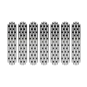 97-06 Jeep Tj Grill Inserts; Black; 7-pieces