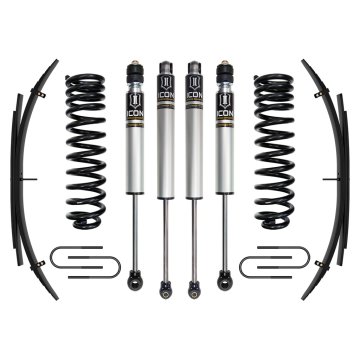 Icon 08-10 Ford F250/f350 4wd, 2.5" Lift, Stage 1 Suspension Sys W/ Leaf Spring