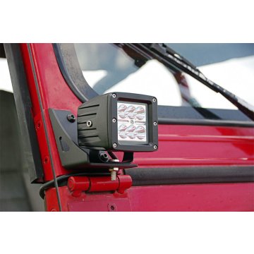 Led Light Mount - Lower Windshield - Pod Pair - Jeep Wrangler Yj (87-95)